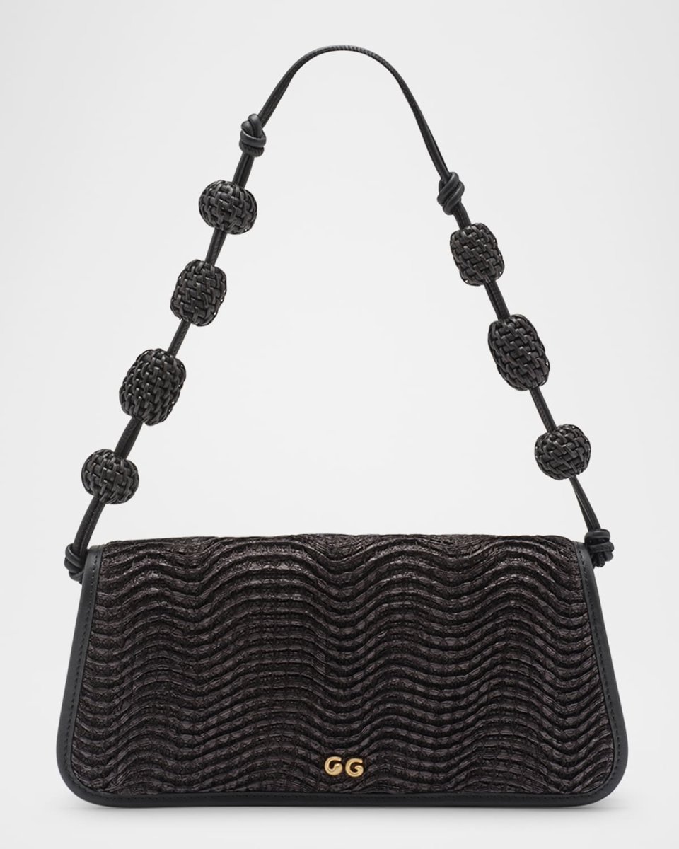 Sunniva Wavy Raffia Shoulder Bag
